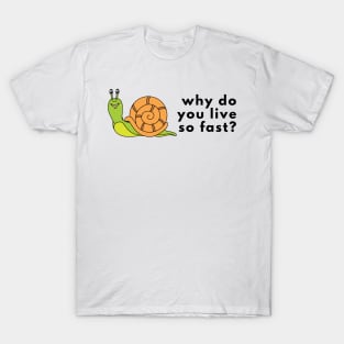 Cute Cartoon Happy Snail lake forest animal T-Shirt